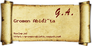 Gromen Abiáta névjegykártya